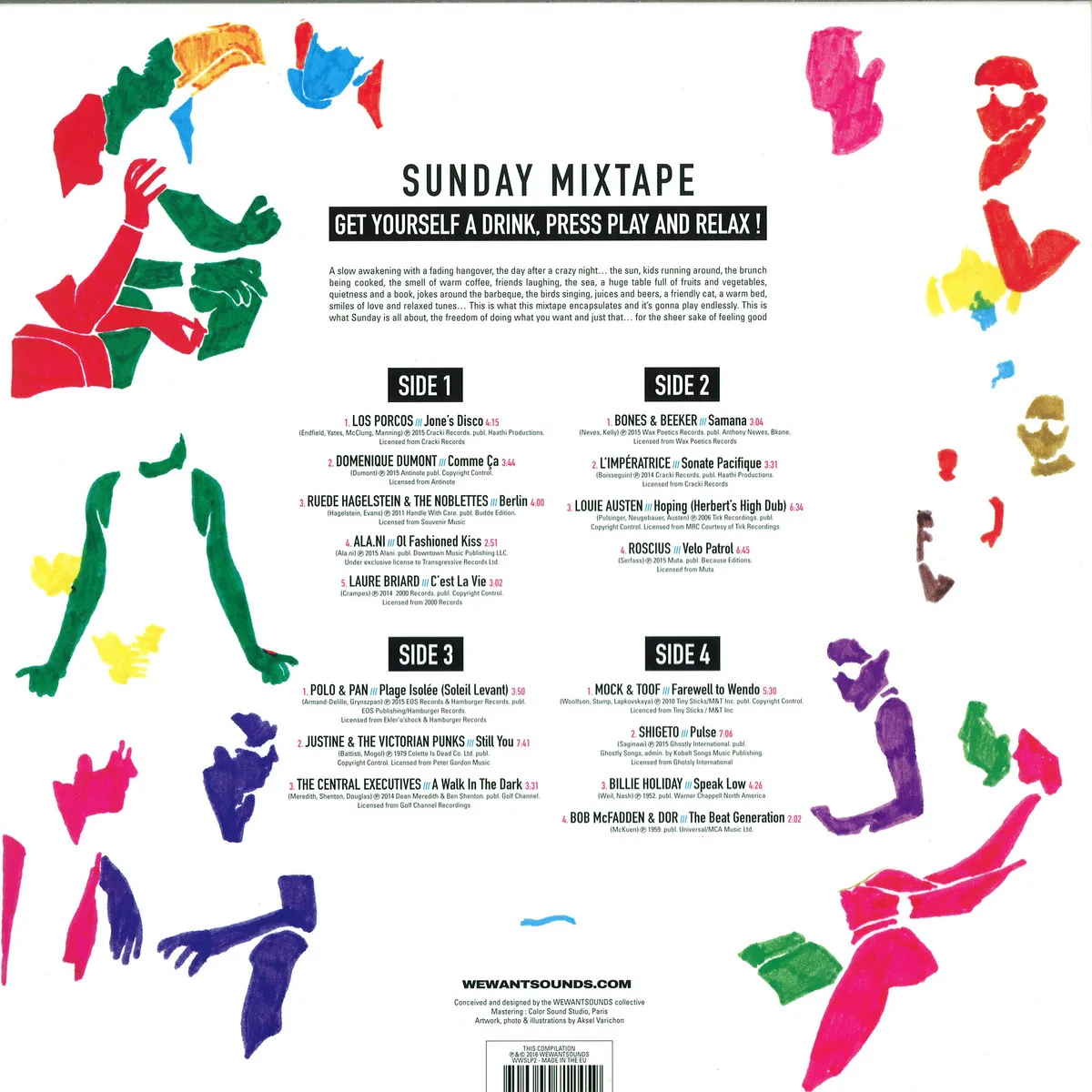 Обратная сторона обложки — Various — Sunday Mixtape (2x12")