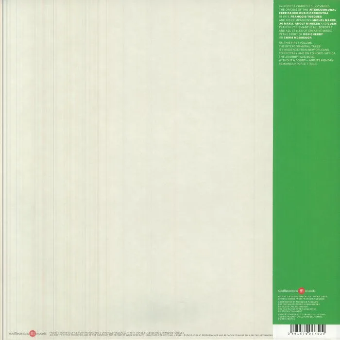 Back cover — INTERCOMMUNAL FREE DANCE MUSIC ORCHESTRA — Concert A Prades Le Lez Vol 1
