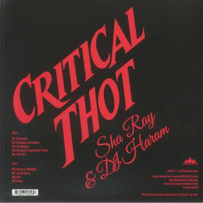 Обратная сторона обложки — DJ HARAM / SHA RAY — Critical Thot