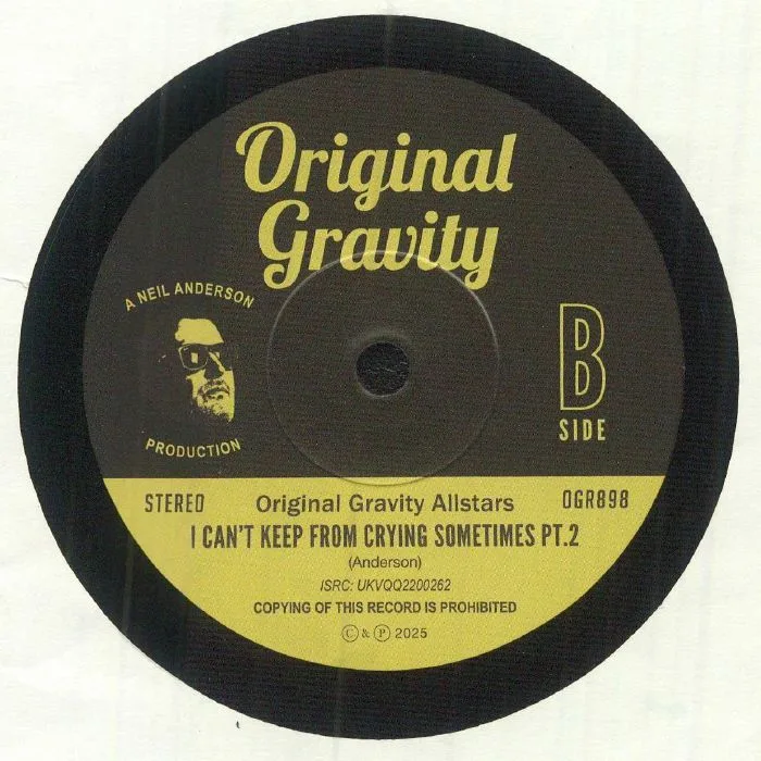 Back cover — J BLUE / ORIGINAL GRAVITY ALLSTARS — I Can't Keep Crying Sometimes