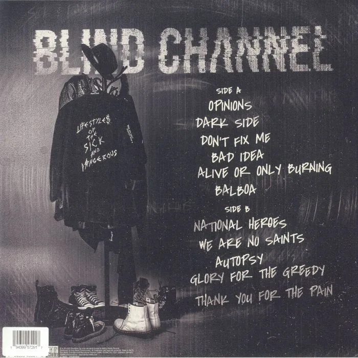 Обратная сторона обложки — BLIND CHANNEL — Lifestyles Of The Sick & Dangerous