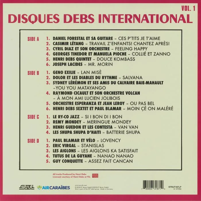 Обратная сторона обложки — VARIOUS — Disques Debs International Vol 1: An Island Story Biguine Afro Latin & Musique Antillaise 1960-1972