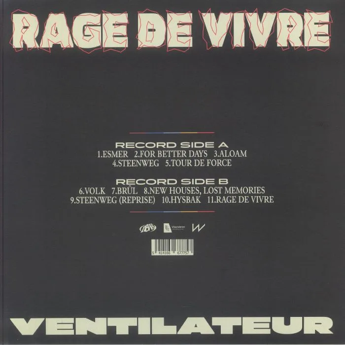 Обратная сторона обложки — VENTILATEUR — Rage De Vivre