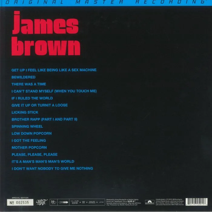 Back cover — James BROWN — Sex Machine: Live At Home In Augusta Georgia With His Bad Self