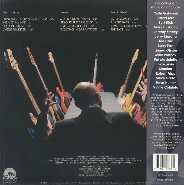 Back cover — Tony LEVIN — Bringing It Down To The Bass (Record Store Day Black Friday RSD 2024)