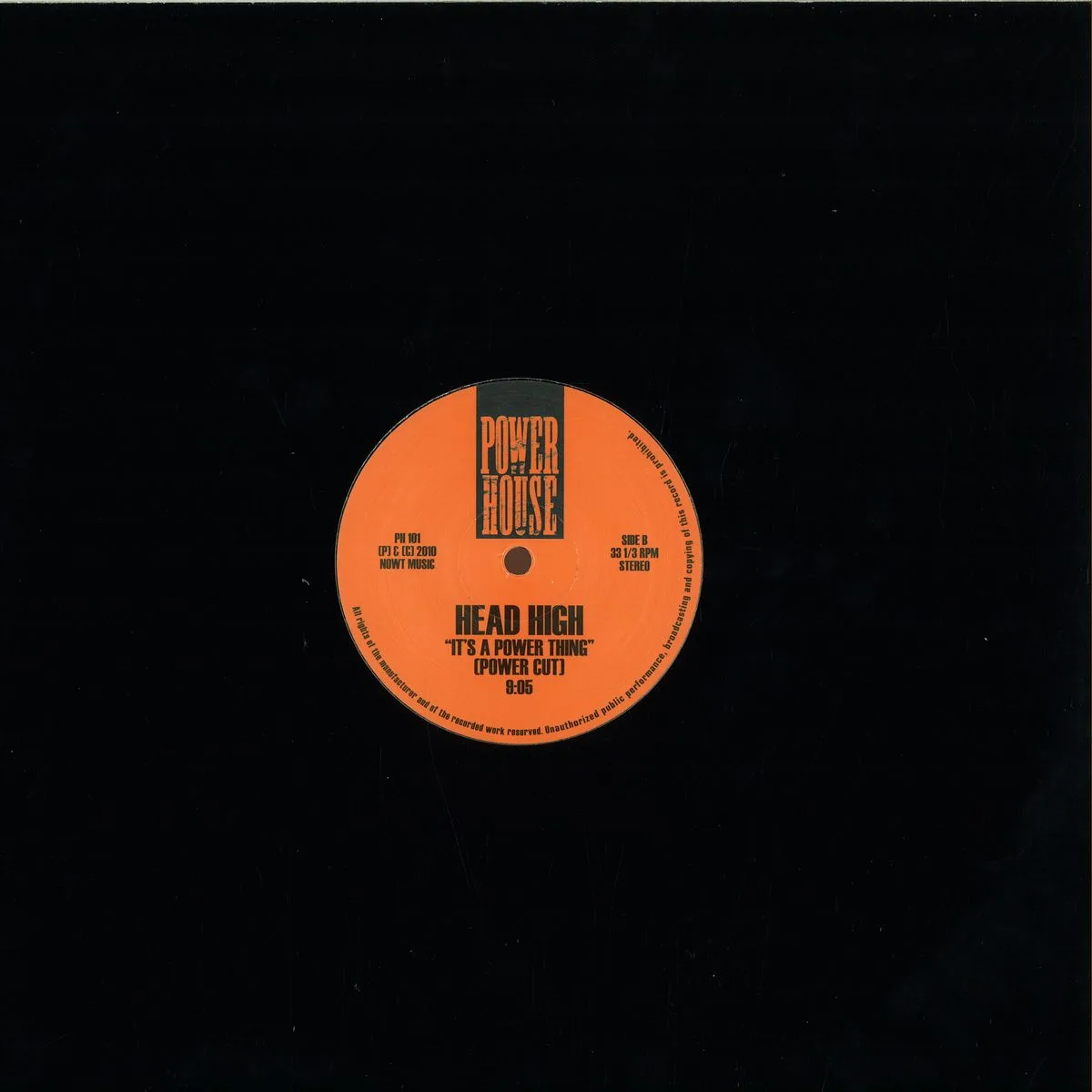 Back cover — Head High — Its A Love Thing (piano Invasion)