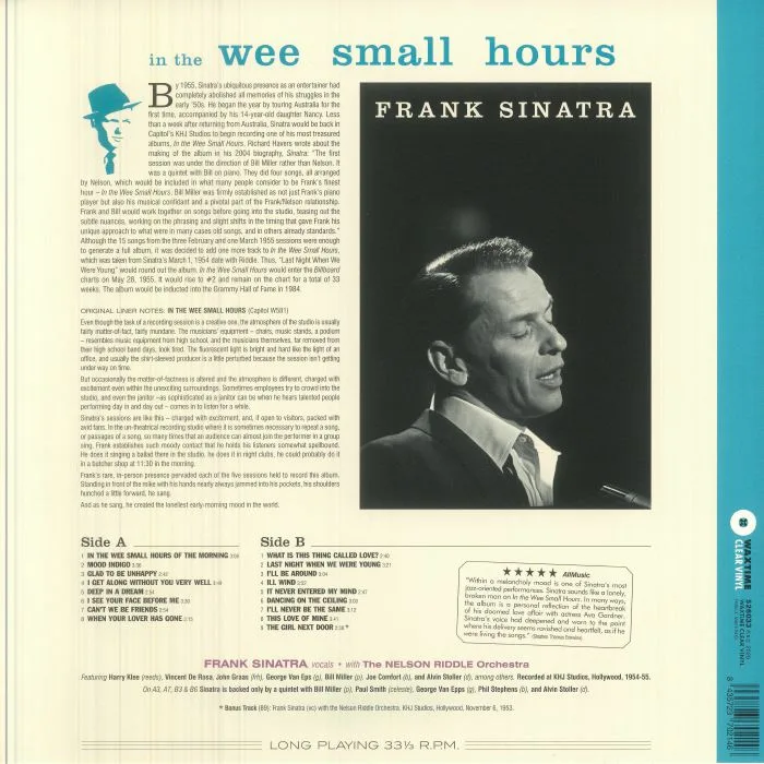 Обратная сторона обложки — Frank SINATRA — In The Wee Small Hours (reissue)