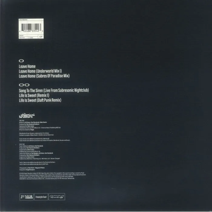 Обратная сторона обложки — The CHEMICAL BROTHERS — Leave Home (Record Store Day RSD 2026)