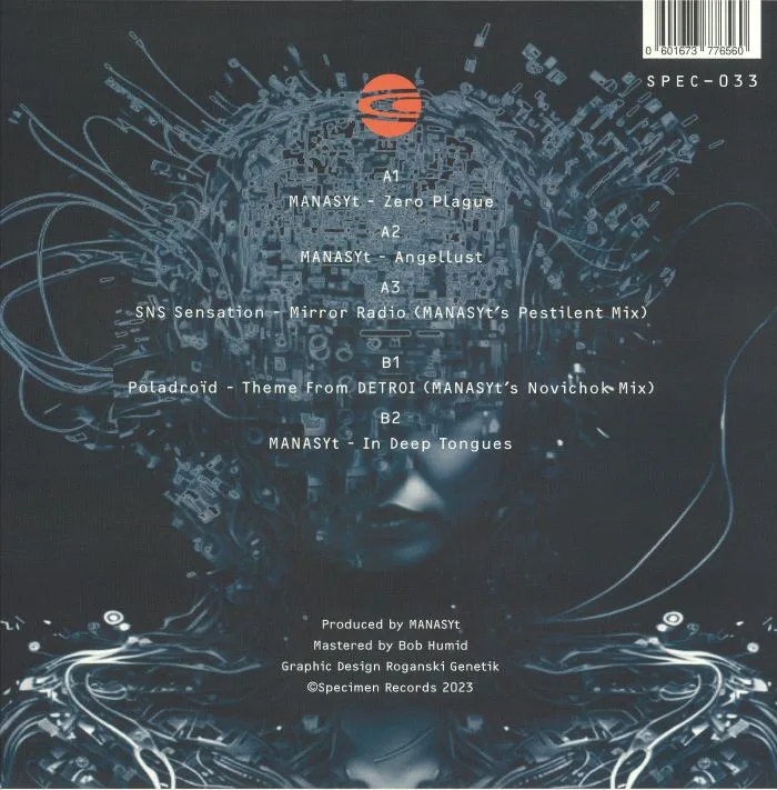 Back cover — MANASYT — Zero Plague EP