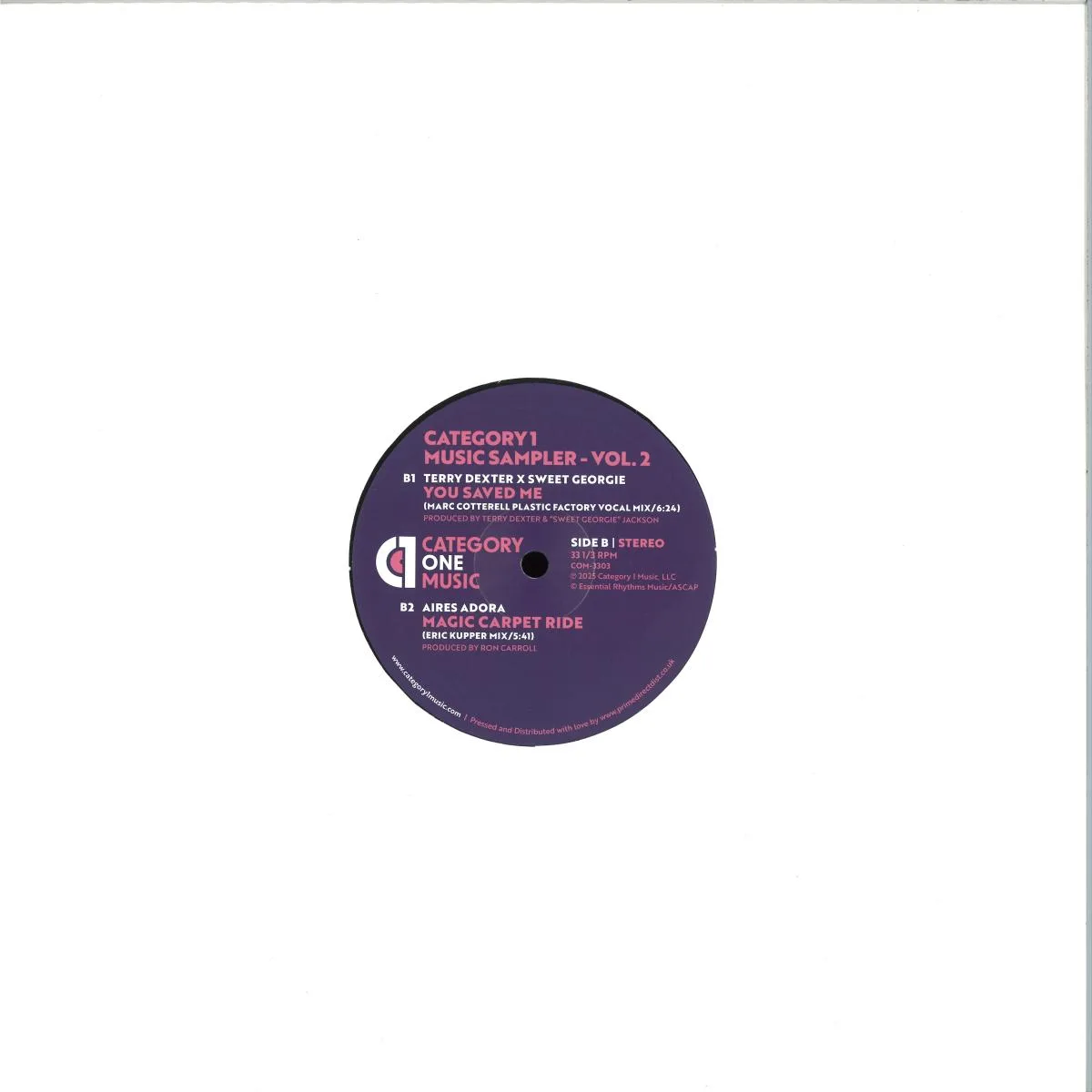 Back cover — Various — Category 1 Music Sampler - Vol. 3 - Dedicated To The Memory Of Ron Carroll