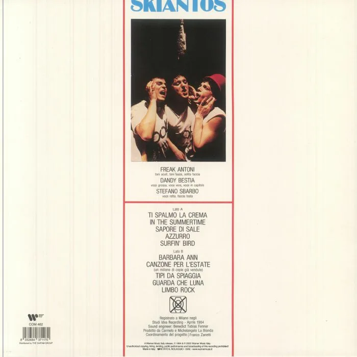 Обратная сторона обложки — SKIANTOS — Ti Spalmo La Crema (reissue)