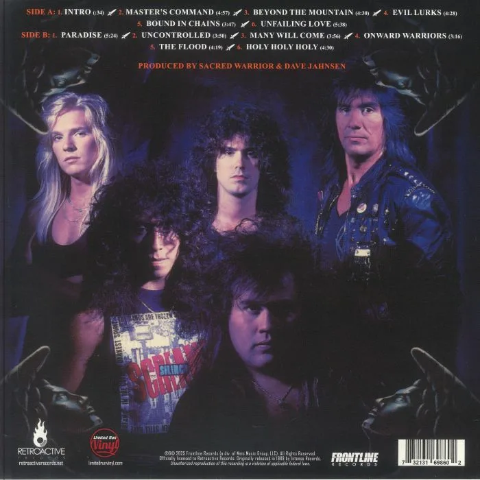 Back cover — SACRED WARRIOR — Master's Command (remastered)
