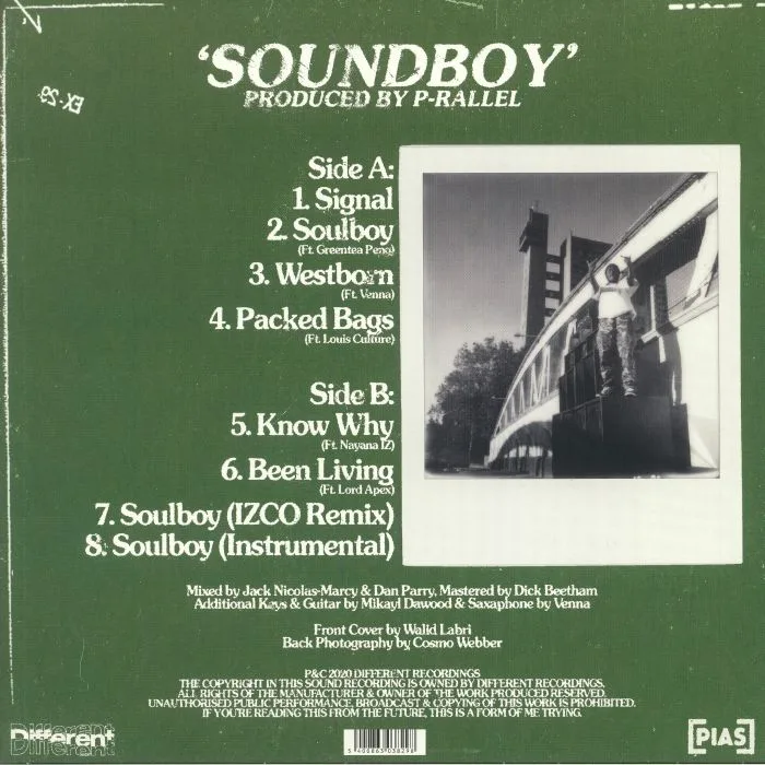Обратная сторона обложки — P RALLEL — Soundboy