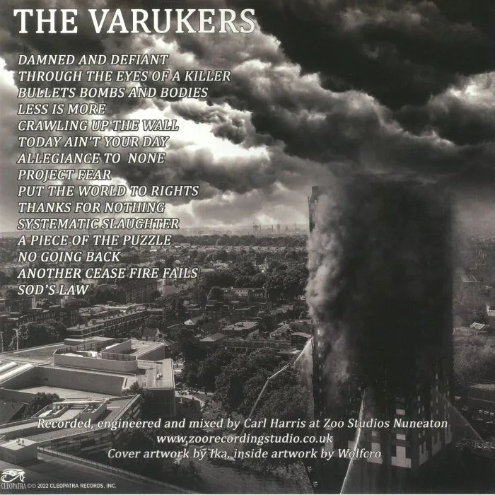 Back cover — The VARUKERS — Damned & Defiant (reissue)