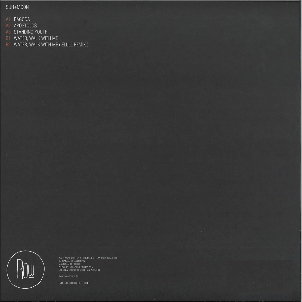 Back cover — Suh+Moon — Kneeling Youth EP