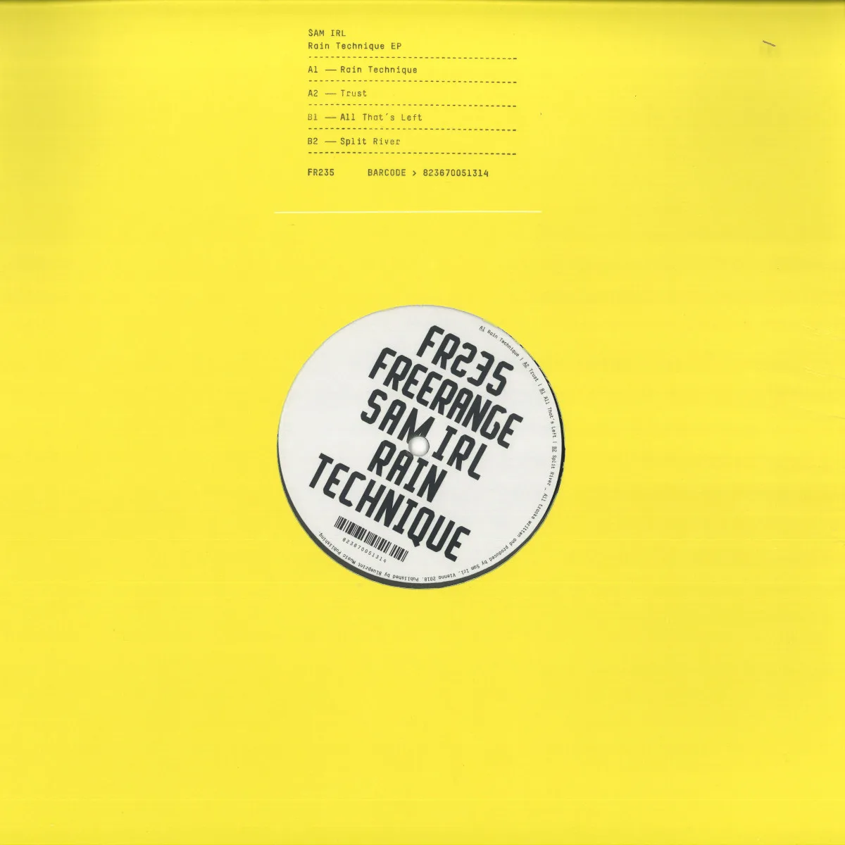 Back cover — Sam Irl — Rain Technique EP