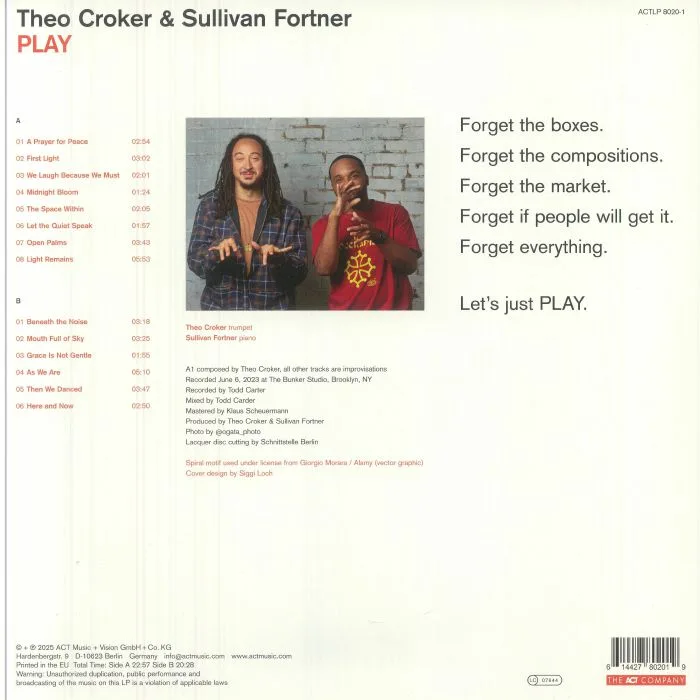 Back cover — Theo CROKER / SULLIVAN FORTNER — Play