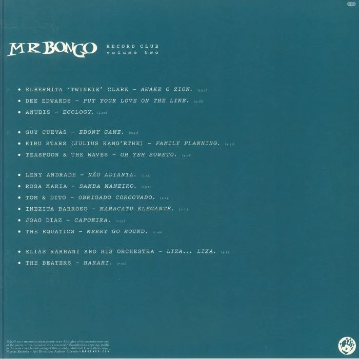 Обратная сторона обложки — VARIOUS — Mr Bongo Record Club Volume Two (reissue)