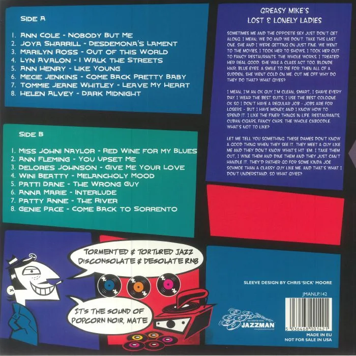 Back cover — VARIOUS — Greasy Mike's Lost & Lonely Ladies