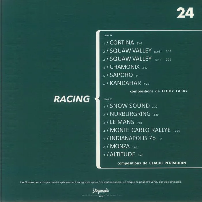 Обратная сторона обложки — Teddy LASRY / CLAUDE PERRAUDIN — Racing (reissue)