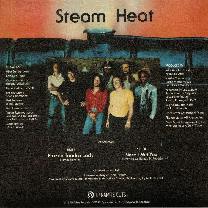 Обратная сторона обложки — STEAM HEAT — Austin Funk