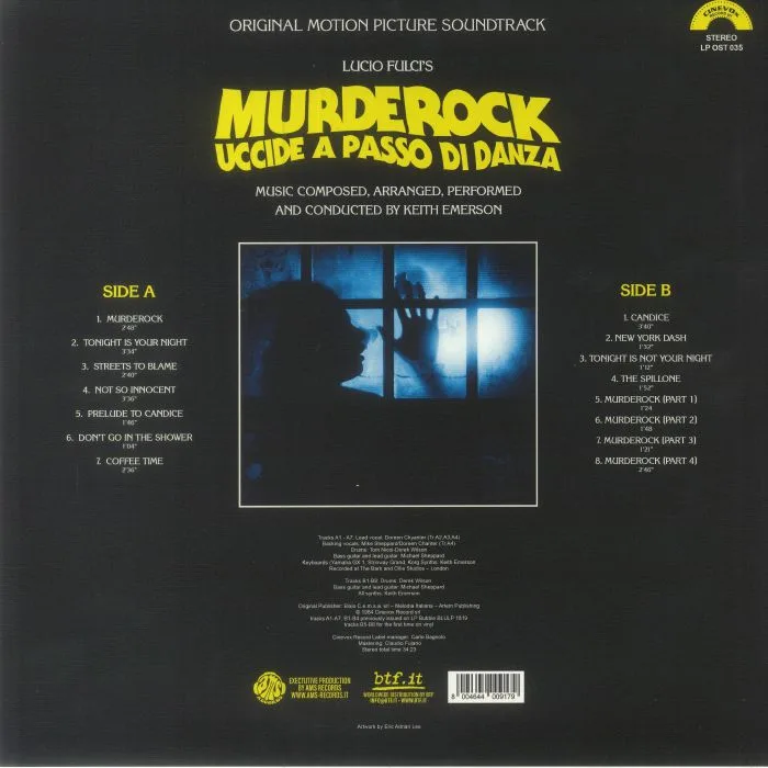 Back cover — Keith EMERSON — Murderock (Soundtrack)