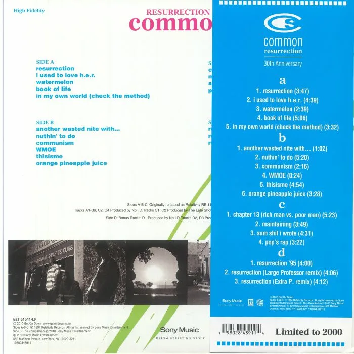 Обратная сторона обложки — COMMON — Resurrection (30th Anniversary Edition)