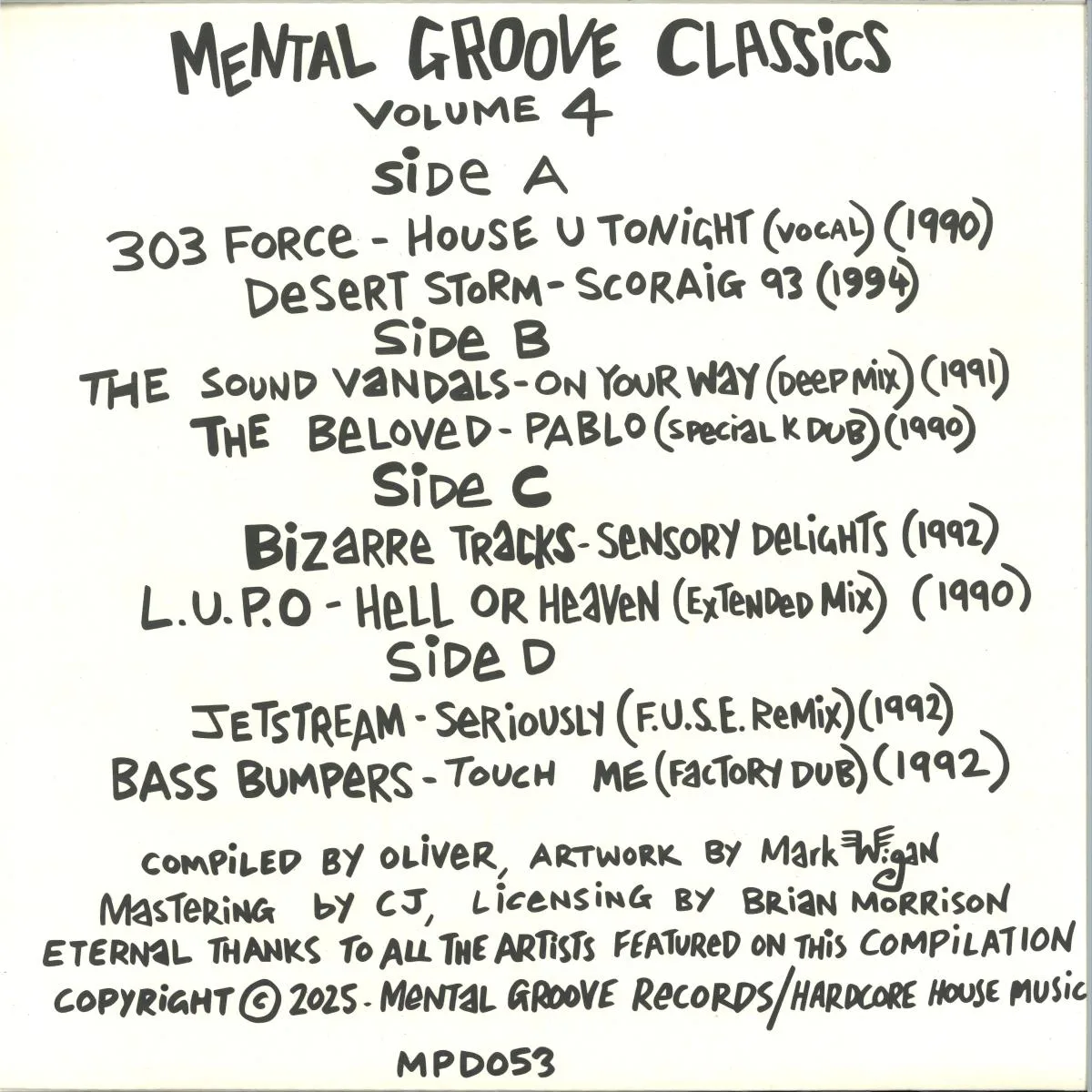 Back cover — Various — MENTAL GROOVE CLASSICS VOL. 4 LP 2x12"
