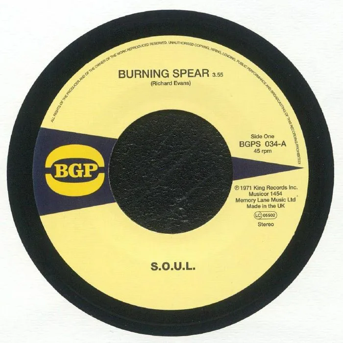 Front cover — SOUL — Burning Spear