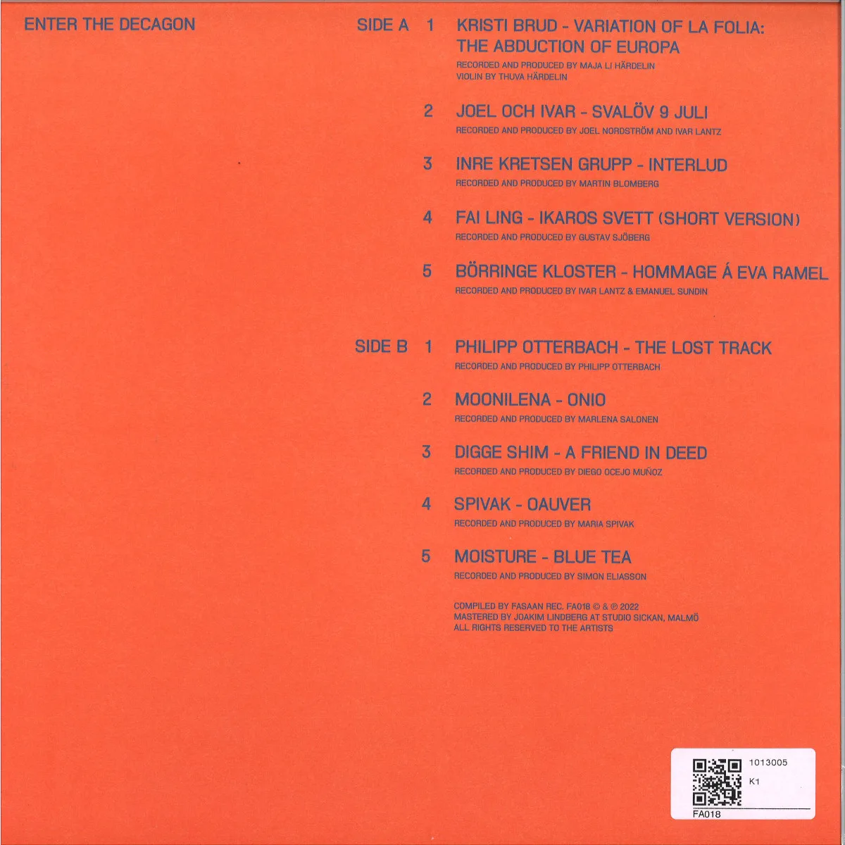 Обратная сторона обложки — Various — ENTER THE DECAGON