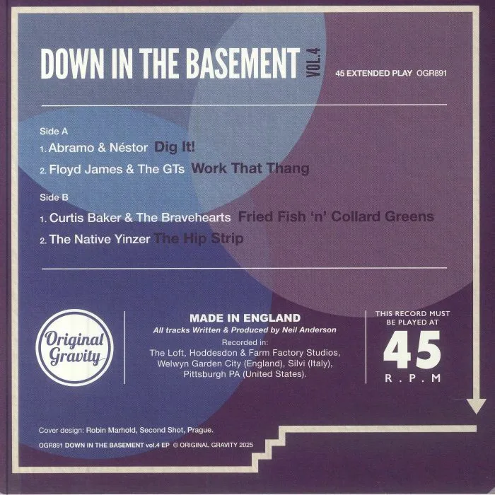 Обратная сторона обложки — ABRAMO & NESTOR / FLOYD JAMES & THE GTS / CURTIS BAKER & THE BRAVEHEARTS / THE NATIVE YINZER — Down In The Basement Vol 4