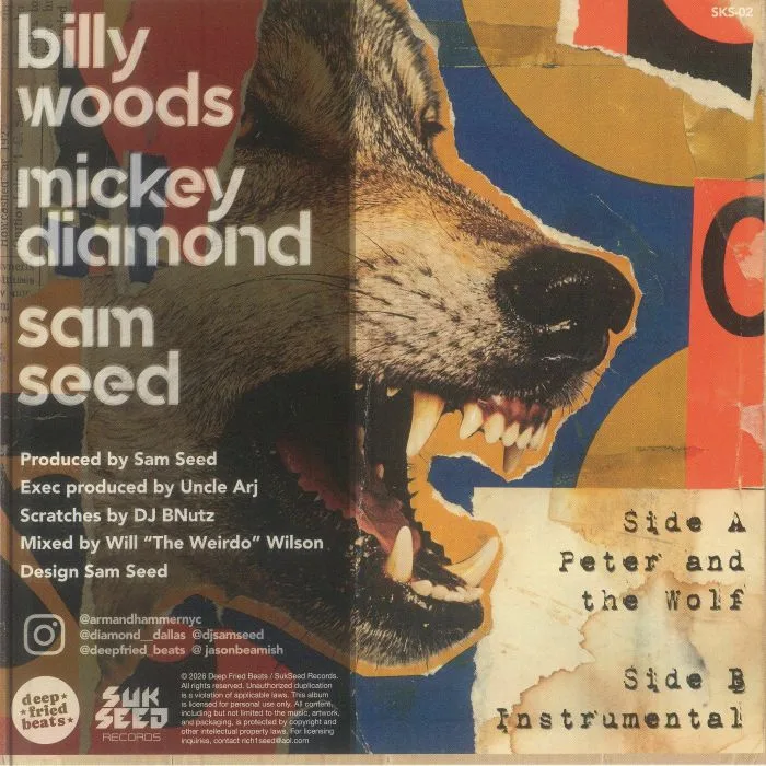 Обратная сторона обложки — Billy WOODS / MICKEY DIAMOND / SAM SEED — Peter & The Wolf Version 1
