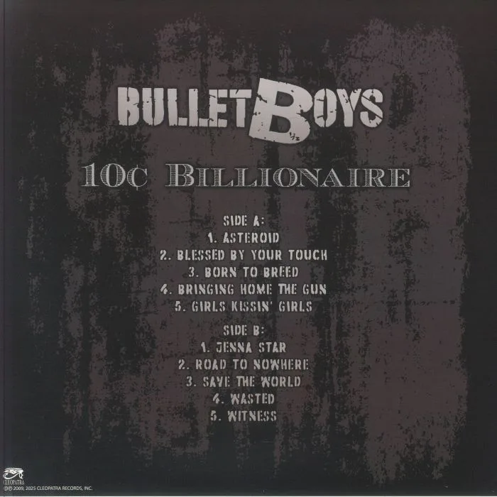Back cover — BULLETBOYS — 10 Cent Billionaire