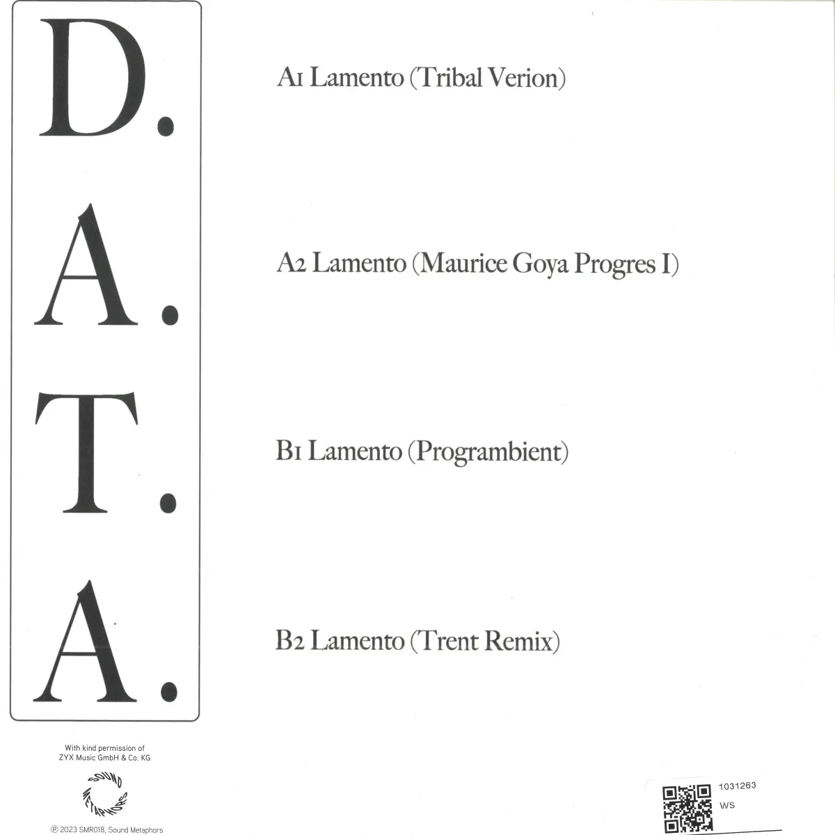 Обратная сторона обложки — D.a.t.a. — Lamento