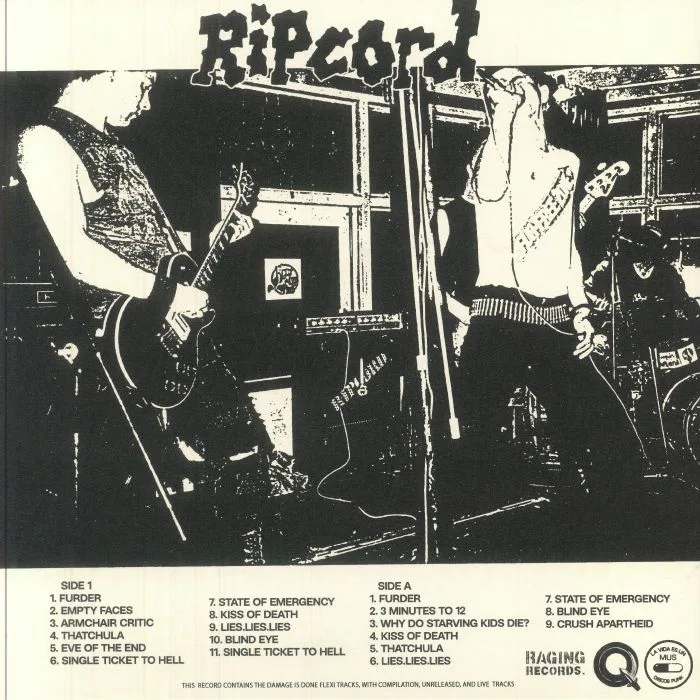 Back cover — RIPCORD — The Damage Is Done