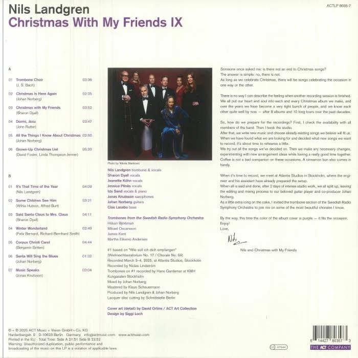 Обратная сторона обложки — Nils LANDREN — Christmas With My Friends IX