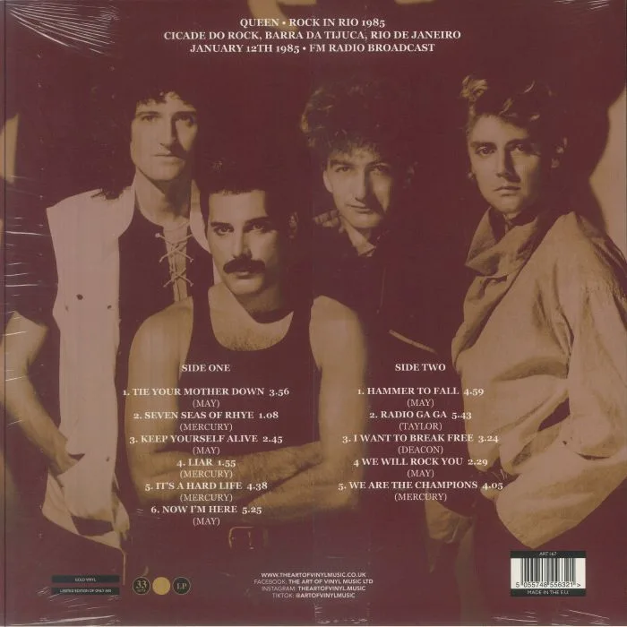 Back cover — QUEEN — Rock In Rio 1985