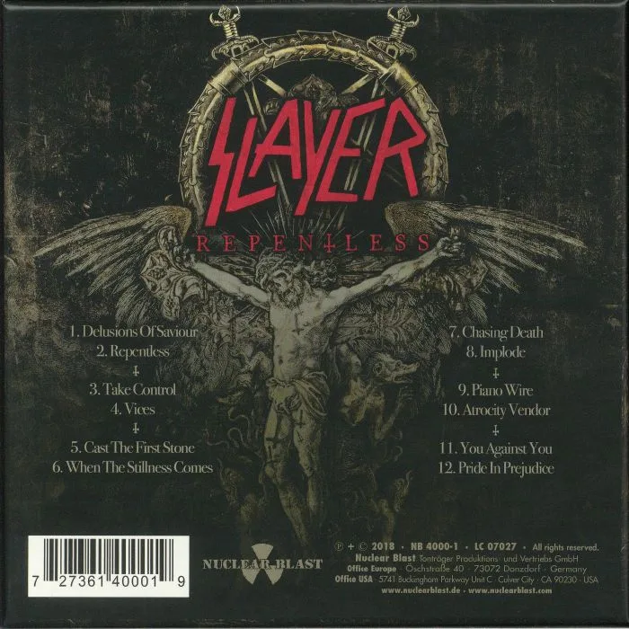 Back cover — SLAYER — Repentless