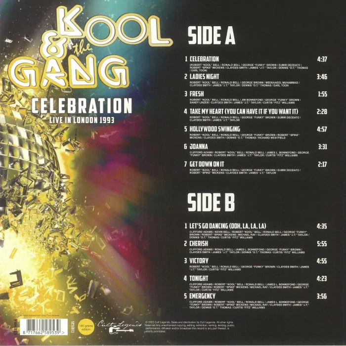 Обратная сторона обложки — KOOL & THE GANG — Celebration