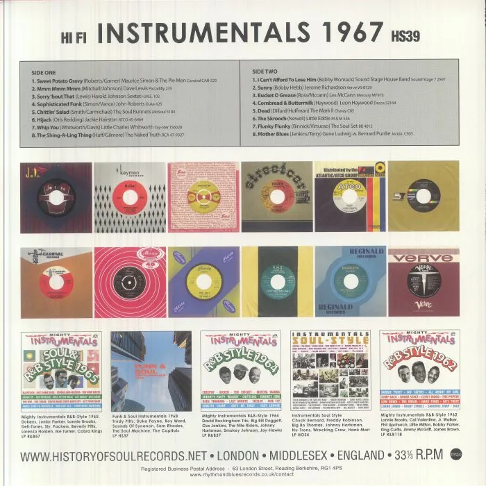 Back cover — VARIOUS — Funk & Soul Instrumentals 1967 (Record Store Day RSD 2026)