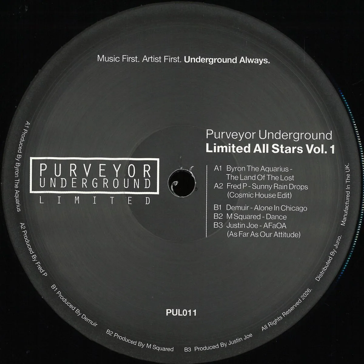 Лицевая сторона обложки — Various — Purveyor Underground Limited All Stars Vol 1