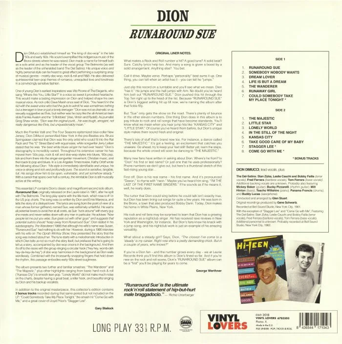Back cover — DION — Runaround Sue