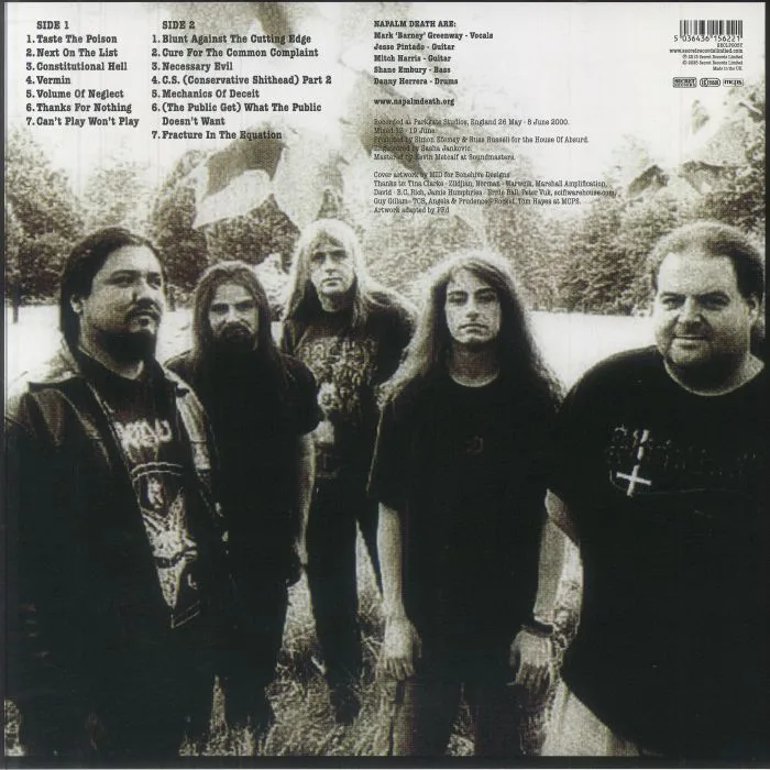 Back cover — NAPALM DEATH — Enemy Of The Music Business (reissue)