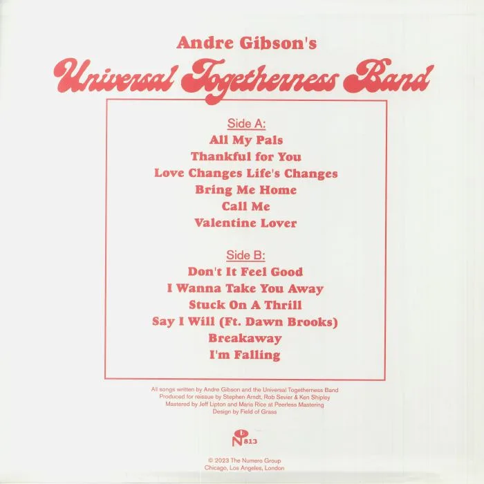 Back cover — Andre GIBSON / UNIVERSAL TOGETHERNESS BAND — Apart: Demos 1980-1984