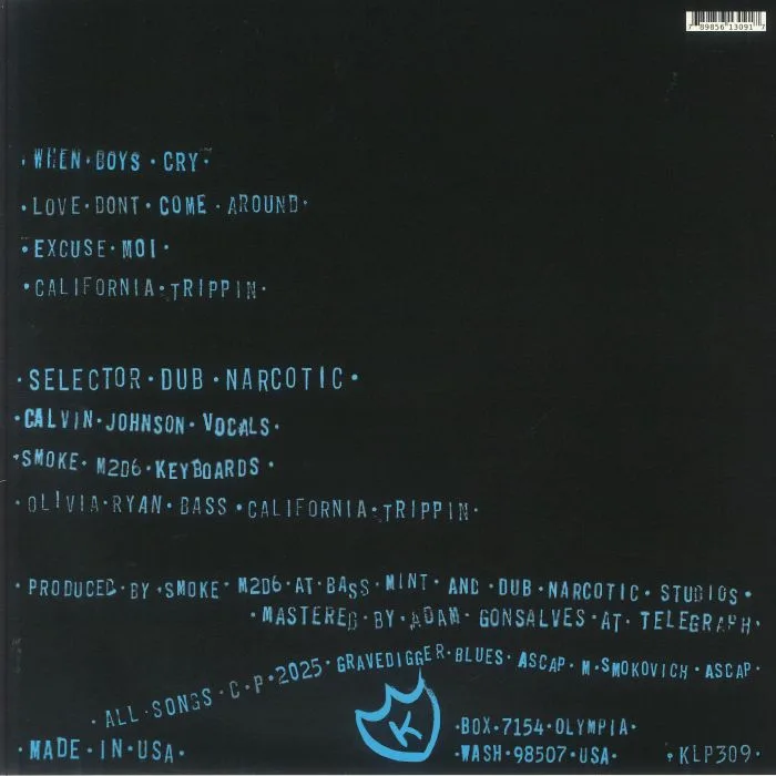 Back cover — SELECTOR DUB NARCOTIC — When Boys Cry