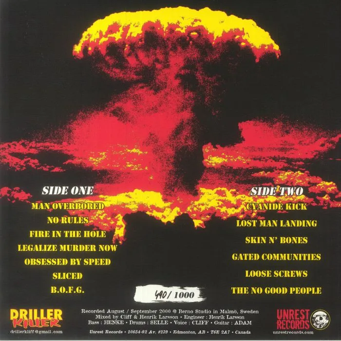 Обратная сторона обложки — DRILLER KILLER — And The Winner Is