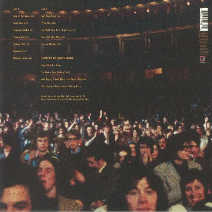 Back cover — CREEDENCE CLEARWATER REVIVAL — At The Royal Albert Hall