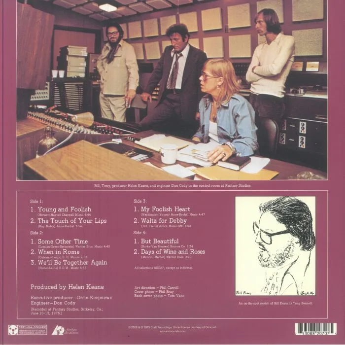Обратная сторона обложки — Tony BENNETT / BILL EVANS — The Tony Bennett & Bill Evans Album (Fantasy 45 Series)