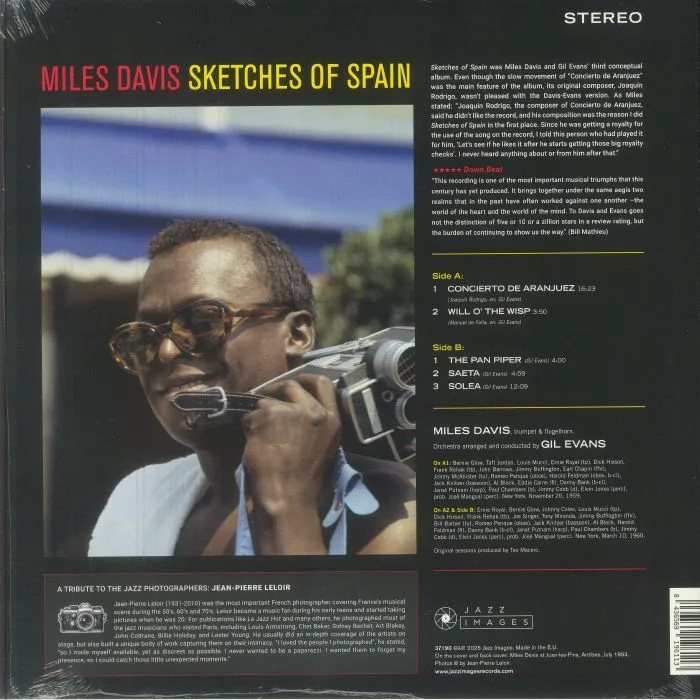 Обратная сторона обложки — Miles DAVIS — Sketches Of Spain (reissue)