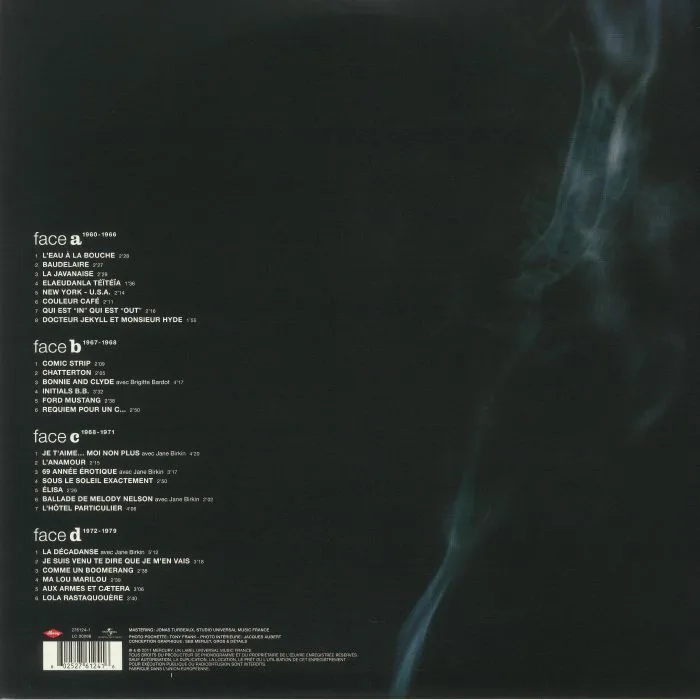 Back cover — Serge GAINSBOURG — Best Of Gainsbourg: Comme Un Boomerang